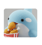 (文字なし)唐揚げを食べるシャチ（個別スタンプ：10）