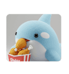 (文字なし)唐揚げを食べるシャチ（個別スタンプ：11）