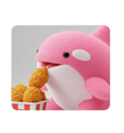 (文字なし)唐揚げを食べるシャチ（個別スタンプ：12）