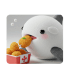 (文字なし)唐揚げを食べるシャチ（個別スタンプ：14）