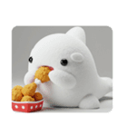 (文字なし)唐揚げを食べるシャチ（個別スタンプ：16）