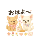 ふわふわチワワの春スタンプ（個別スタンプ：1）