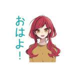 夏★普段着赤髪女子のゆるスタンプ（個別スタンプ：2）