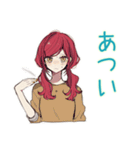 夏★普段着赤髪女子のゆるスタンプ（個別スタンプ：4）