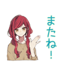 夏★普段着赤髪女子のゆるスタンプ（個別スタンプ：7）