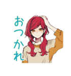 夏★普段着赤髪女子のゆるスタンプ（個別スタンプ：8）