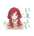 夏★普段着赤髪女子のゆるスタンプ（個別スタンプ：10）
