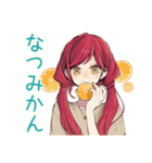 夏★普段着赤髪女子のゆるスタンプ（個別スタンプ：14）