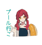 夏★普段着赤髪女子のゆるスタンプ（個別スタンプ：15）