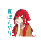 夏★普段着赤髪女子のゆるスタンプ（個別スタンプ：27）