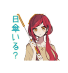 夏★普段着赤髪女子のゆるスタンプ（個別スタンプ：32）