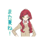 夏★普段着赤髪女子のゆるスタンプ（個別スタンプ：40）