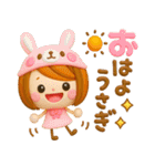 だじゃれ♡ かわいい女の子（個別スタンプ：3）