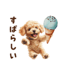 アイスクリームとトイプードル（個別スタンプ：25）