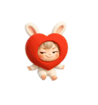 【文字なし】毎日送れる着ぐるみうさぎ（個別スタンプ：1）