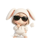 【文字なし】毎日送れる着ぐるみうさぎ（個別スタンプ：2）