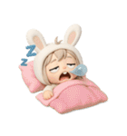 【文字なし】毎日送れる着ぐるみうさぎ（個別スタンプ：3）