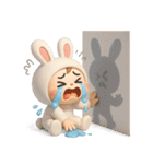 【文字なし】毎日送れる着ぐるみうさぎ（個別スタンプ：4）