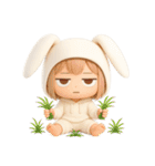 【文字なし】毎日送れる着ぐるみうさぎ（個別スタンプ：8）