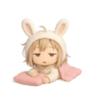【文字なし】毎日送れる着ぐるみうさぎ（個別スタンプ：13）