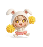 【文字なし】毎日送れる着ぐるみうさぎ（個別スタンプ：14）