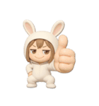 【文字なし】毎日送れる着ぐるみうさぎ（個別スタンプ：16）