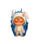 【文字なし】毎日送れる着ぐるみうさぎ（個別スタンプ：17）