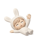 【文字なし】毎日送れる着ぐるみうさぎ（個別スタンプ：18）