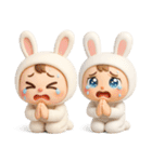 【文字なし】毎日送れる着ぐるみうさぎ（個別スタンプ：22）