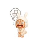 【文字なし】毎日送れる着ぐるみうさぎ（個別スタンプ：24）