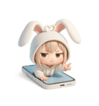 【文字なし】毎日送れる着ぐるみうさぎ（個別スタンプ：25）