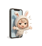 【文字なし】毎日送れる着ぐるみうさぎ（個別スタンプ：26）