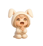 【文字なし】毎日送れる着ぐるみうさぎ（個別スタンプ：27）