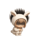 【文字なし】毎日送れる着ぐるみうさぎ（個別スタンプ：30）