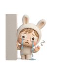 【文字なし】毎日送れる着ぐるみうさぎ（個別スタンプ：32）