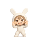 【文字なし】毎日送れる着ぐるみうさぎ（個別スタンプ：34）