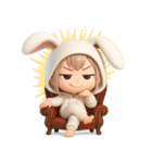 【文字なし】毎日送れる着ぐるみうさぎ（個別スタンプ：38）