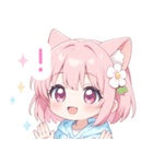 ラブリー猫耳パーカーの女の子スタンプ（個別スタンプ：14）