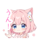 ラブリー猫耳パーカーの女の子スタンプ（個別スタンプ：27）