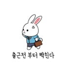 会社員ウサギのオフィス日常 (KR ver.)（個別スタンプ：24）