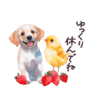 毎日使える 水彩 動物 敬語 日常（個別スタンプ：12）