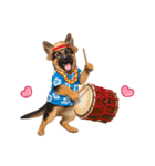 でか文字！夏のシェパードの子犬（個別スタンプ：40）
