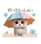 スコティッシュ猫 麦わら帽 会話 お返事（個別スタンプ：21）