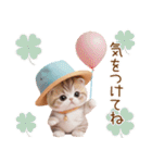 スコティッシュ猫 麦わら帽 会話 お返事（個別スタンプ：22）