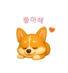 コーギースタンプ【韓国語】（個別スタンプ：8）