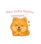 ポメラニアンスタンプ【インドネシア語】（個別スタンプ：8）