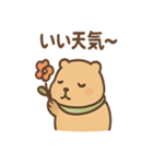 朝昼晩つかえる あいさつカピバラの一言（個別スタンプ：4）