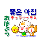 韓国語ハングル（発音付）日本語 日常連絡（個別スタンプ：1）