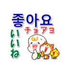 韓国語ハングル（発音付）日本語 日常連絡（個別スタンプ：11）