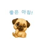 パグスタンプ【韓国語】（個別スタンプ：3）